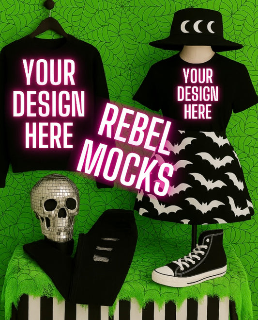 Tee and Sweatshirt Goth Edgy Alternative Mock  Up