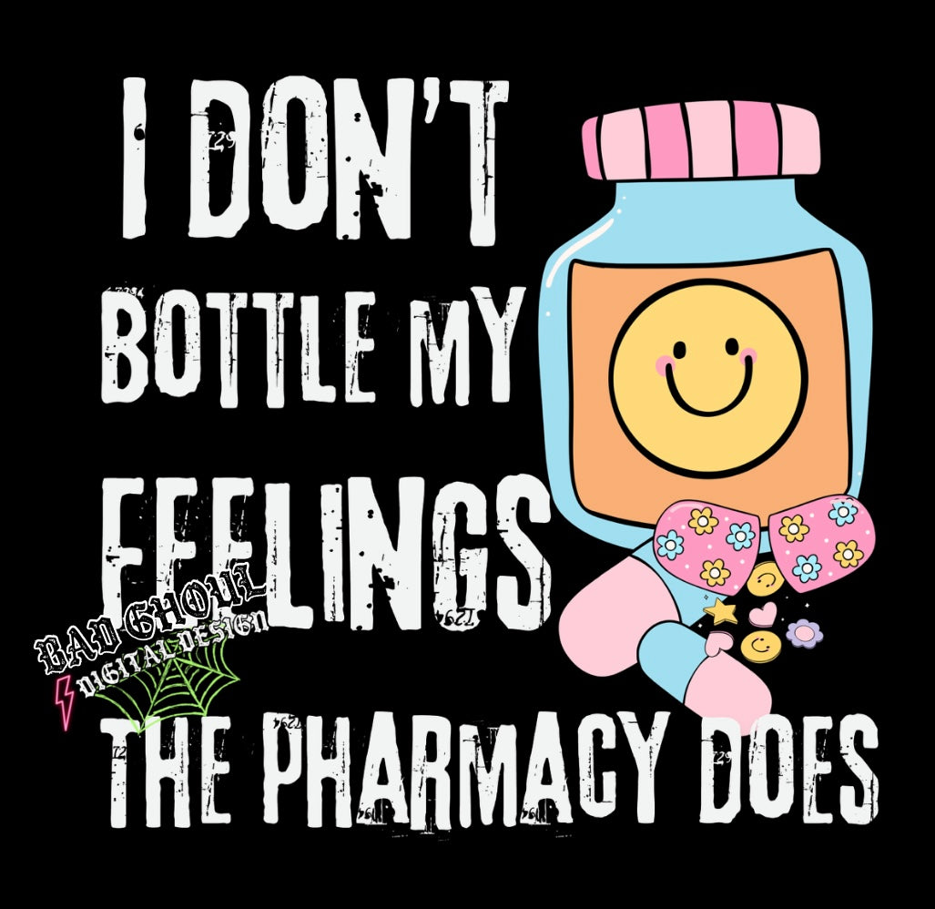 I Dont Bottle My Feelings PNG download 2 Files Black and white