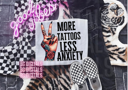 More Tattoos Less Anxiety Bundle 3 Design Bundle PNG Download