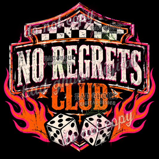 No regrets club | PNG DOWNLOAD BLACK FAB ONLY
