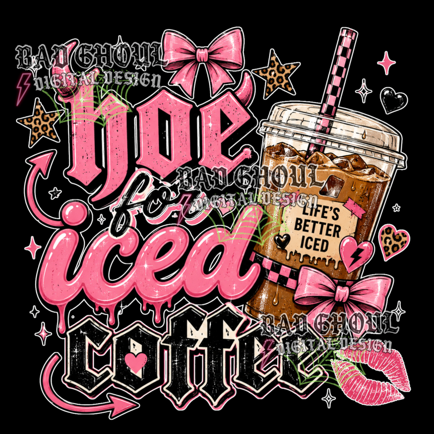 Hoe for iced coffee | PNG DOWNLOAD