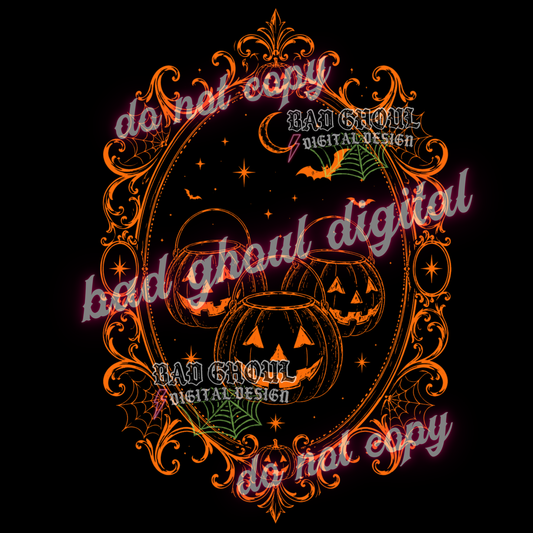 Jack-o-latern - Gothic Frame | PNG DOWNLOAD | BLACK FAB ONLY