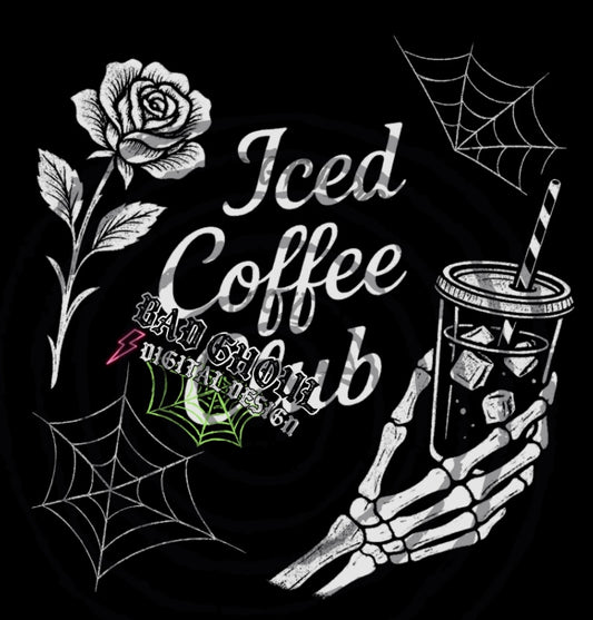 Iced Coffee Club PNG DOWNLOAD Black Fab Only