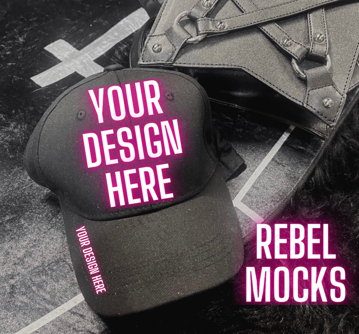 Black Alt Baseball Style Hat Mock UP