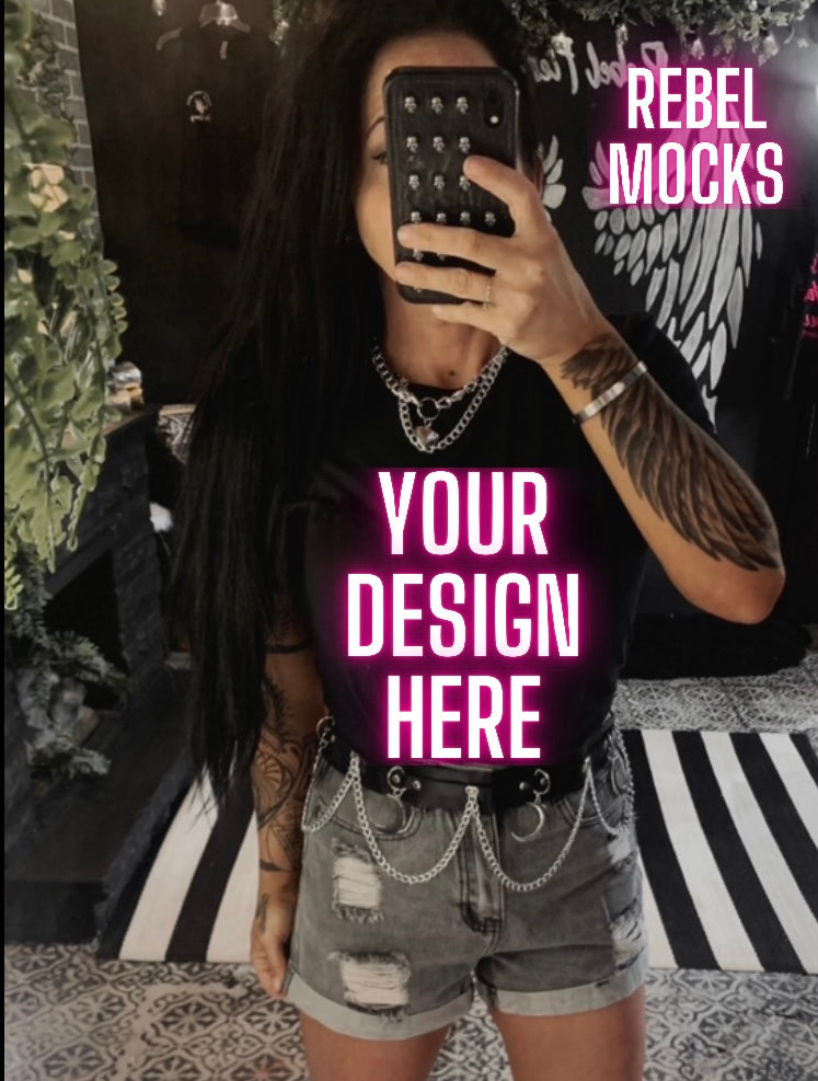 Black Tee Model Mock Up