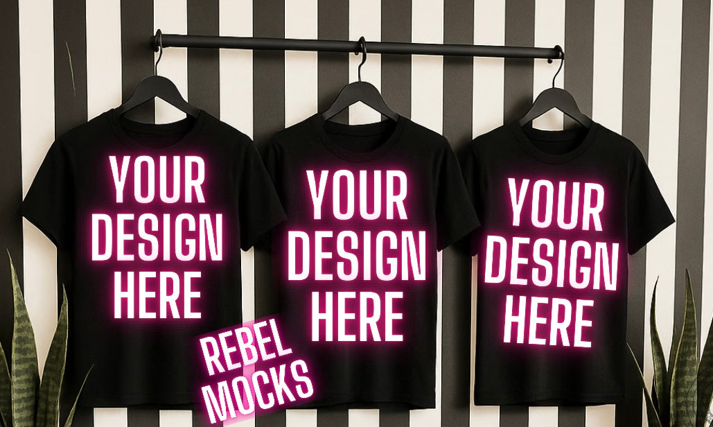 Black Tee Edgy Alternative Mock up