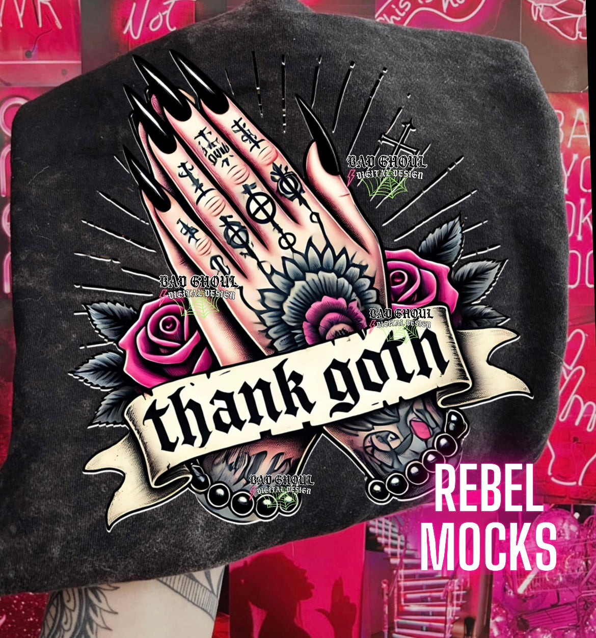 Thank Goth Grungy PNG Download