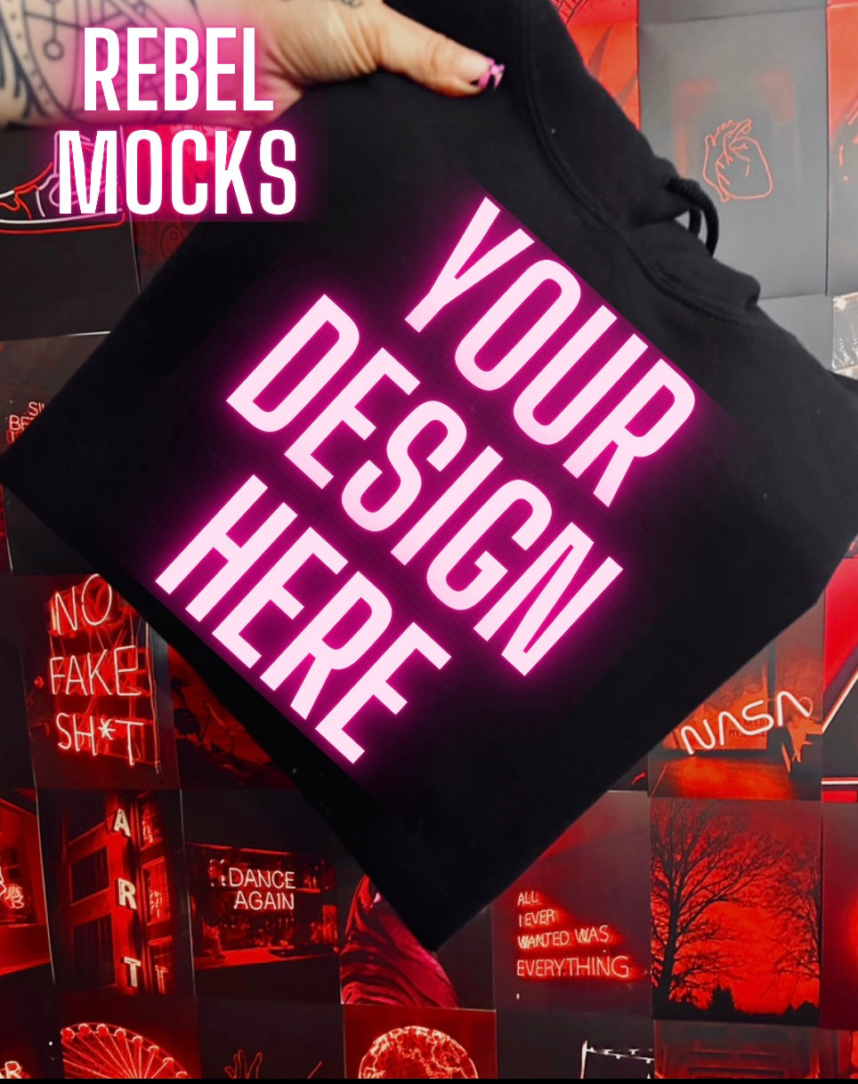 Edgy Aesthetic Black Flat Lay Trendy Mock Up