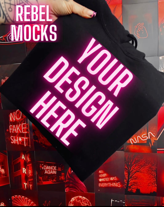 Edgy Aesthetic Black Flat Lay Trendy Mock Up