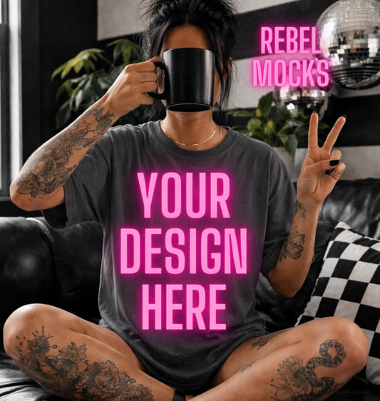 Pepper Tee |Edgy Alternative Mock Up