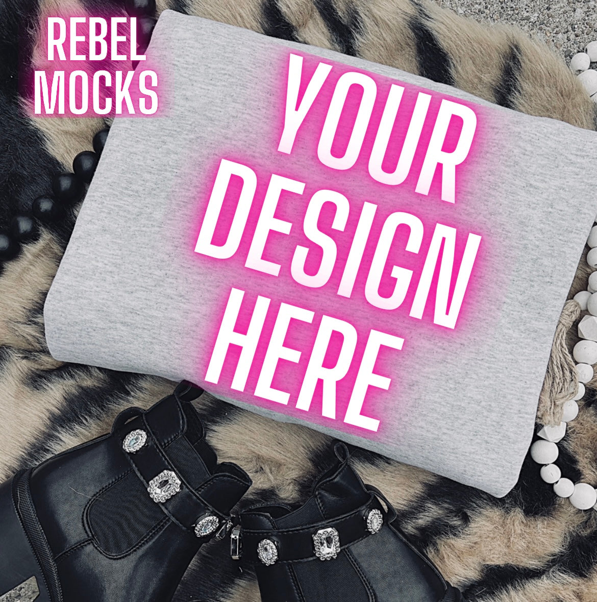 Edgy Ash Crew Sweatshirt Flat Lay Mock Up TRENDING