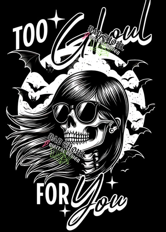 Too Ghoul PNG Download BLACK FABRIC ONLY