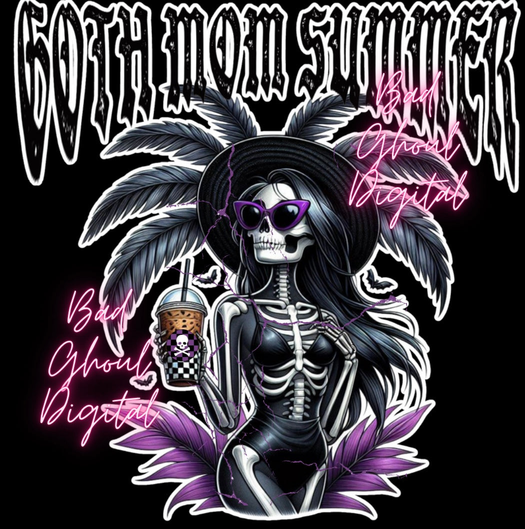 Goth Mom Summer PNG Download DTF and sub 2 Files