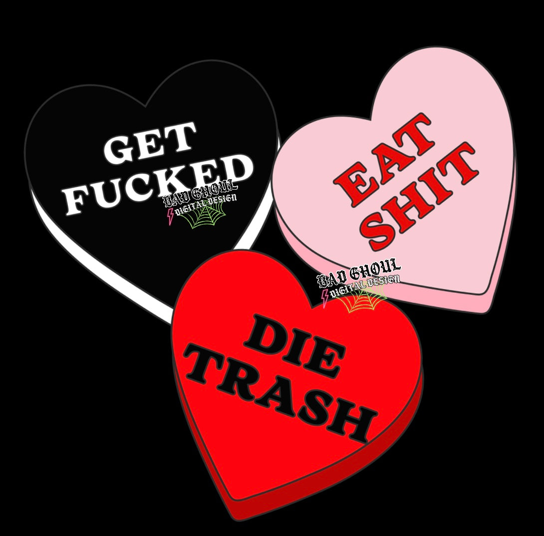 Candy Hearts PNG Download