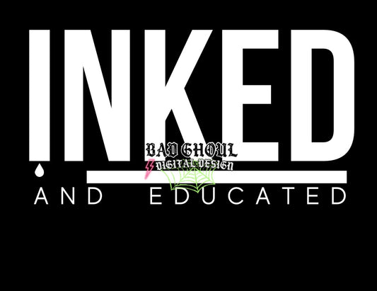 Inked and Educated PNG Download 2 files black and white