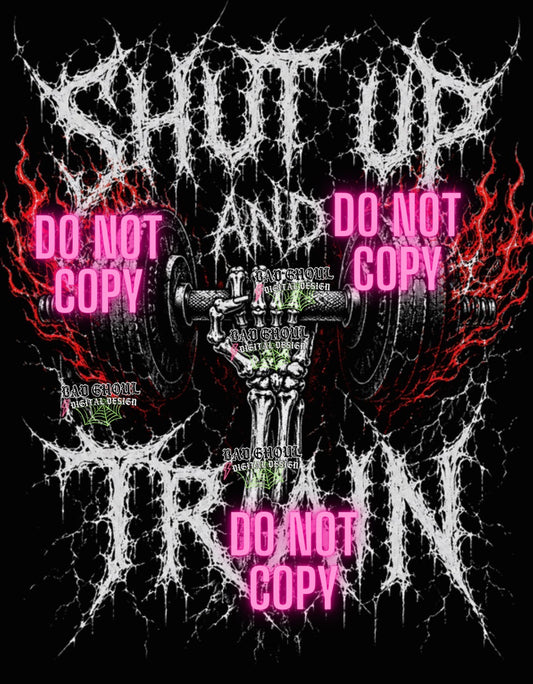 Shut Up | PNG DOWNLOAD | Black Fabric Only