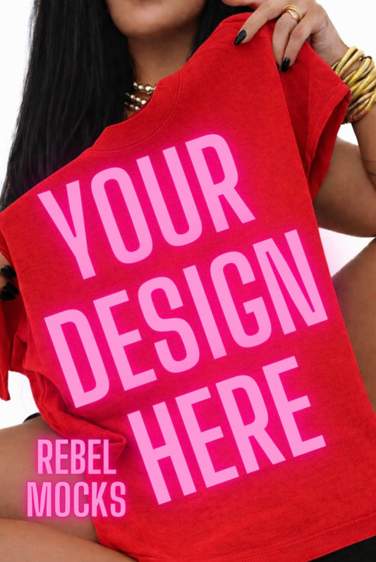 Comfort Colors Red| Edgy Alternative Mock Up