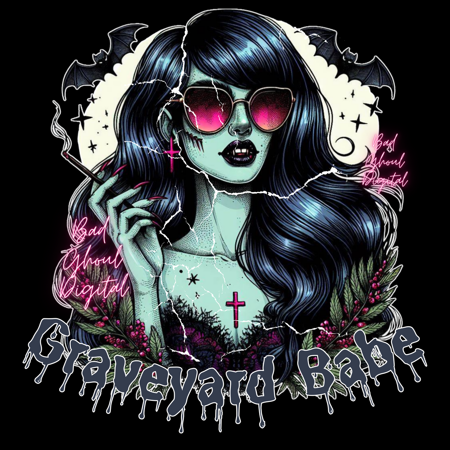 Graveyard Babe PNG Download Sub & DTF 2 Files