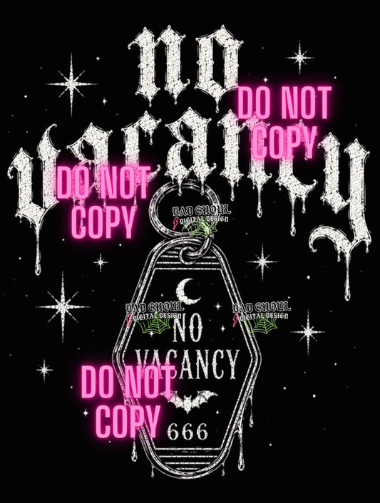 No Vacancy PNG DOWNLOAD| Black Fabric