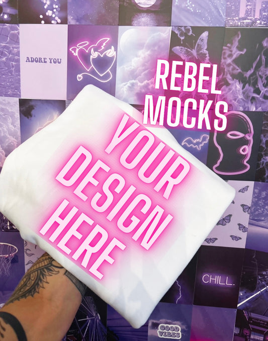 Edgy Aesthetic White Flat Lay Trendy Mock Up