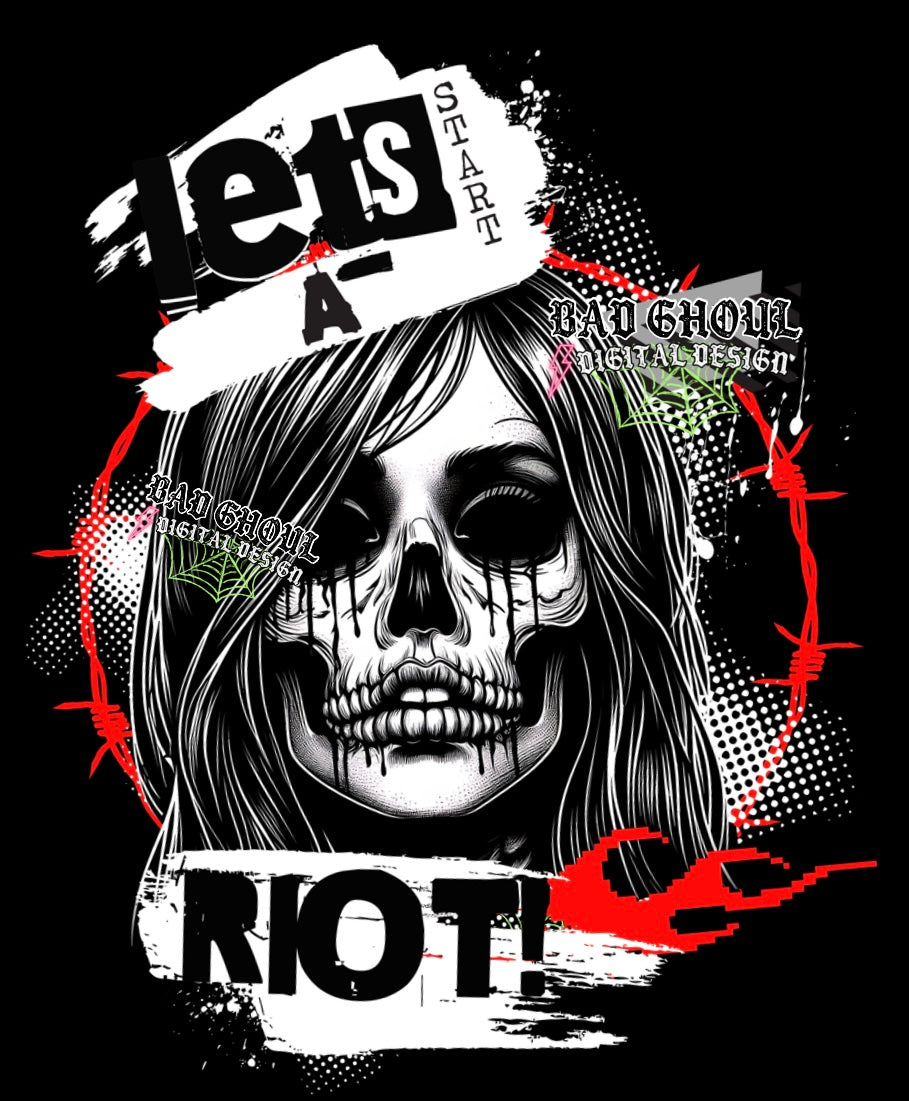 Exclusive Lets Start A Riot PNG Download – Rebel Mocks & Badghoul Digital