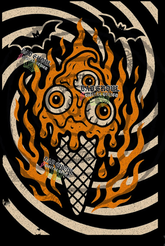 Eyeball Ice Cream PNG DOWNLOAD Black Fab Only
