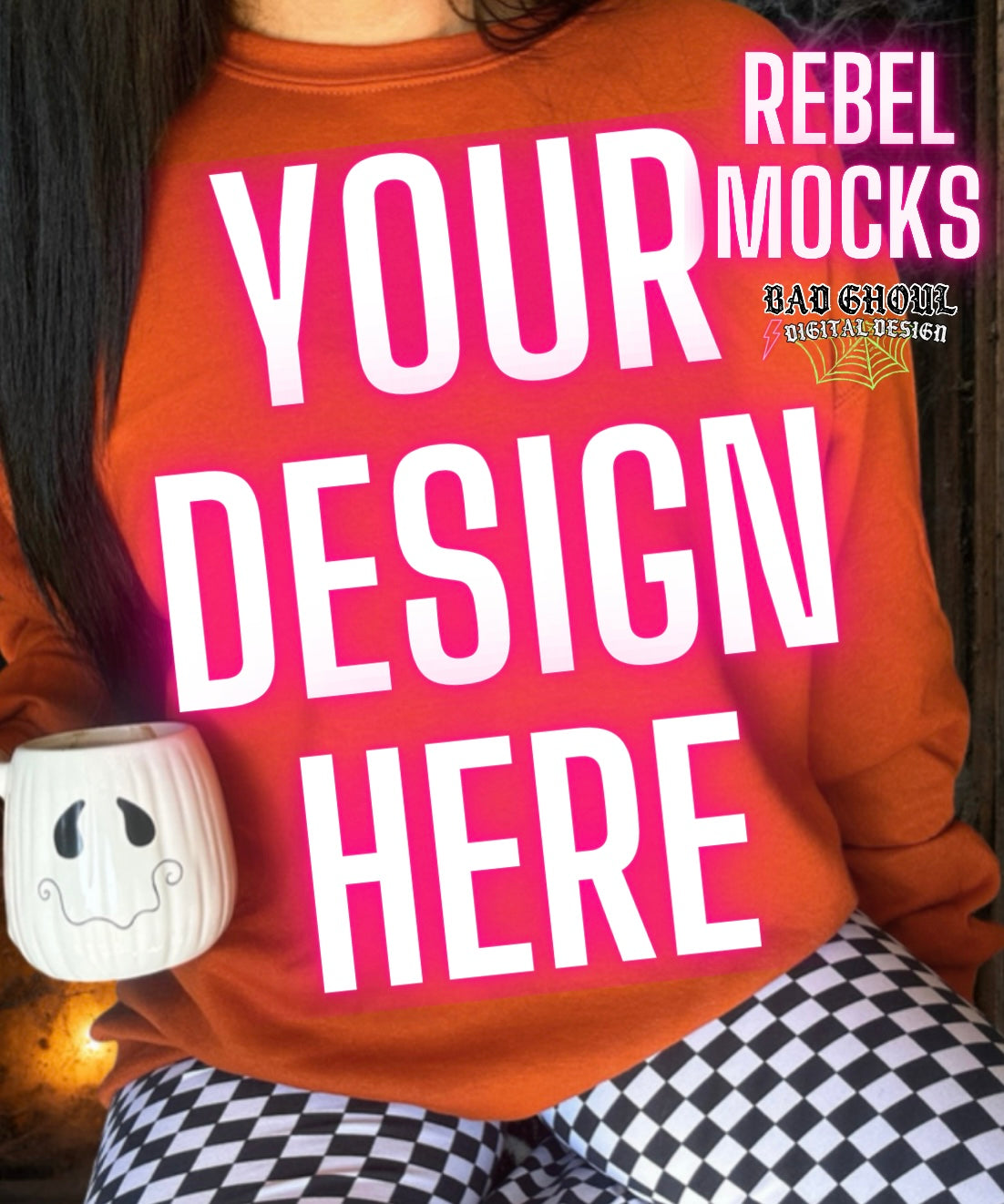 Jerzee Burnt Orange Crew Neck Trendy Model Mock