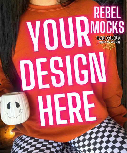 Jerzee Burnt Orange Crew Neck Trendy Model Mock