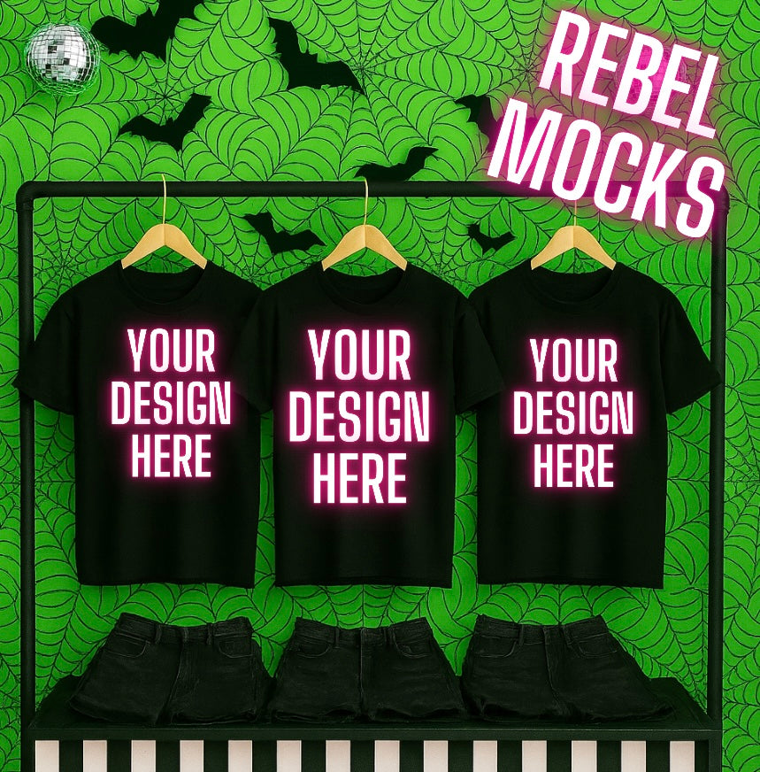 Black Tee Goth Edgy Alternative Mock  Up