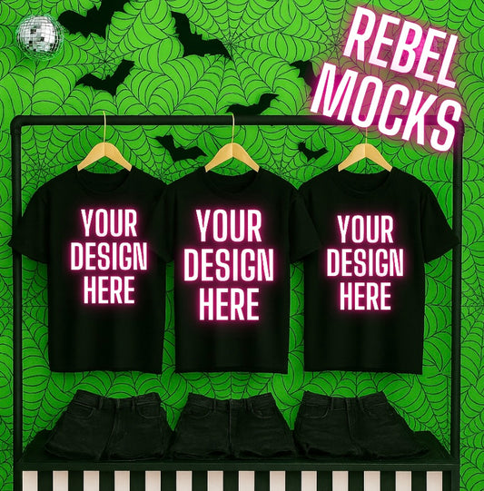 Black Tee Goth Edgy Alternative Mock  Up