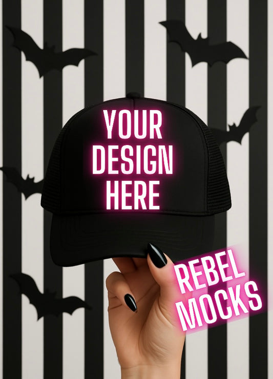 Black Hat Edgy Alternative Mock  Up