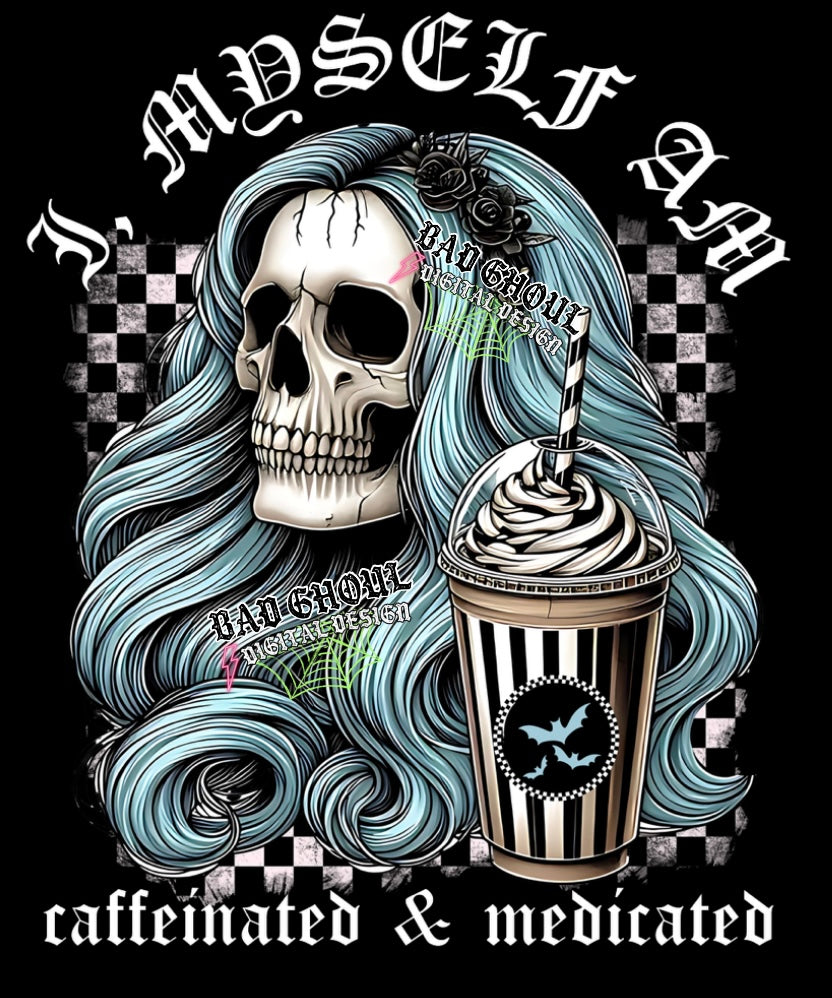 Caffeinated & Medicated PNG Download