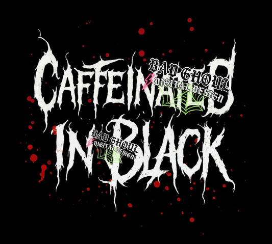 Caffeinated In Black PNG Download black and white 2 files