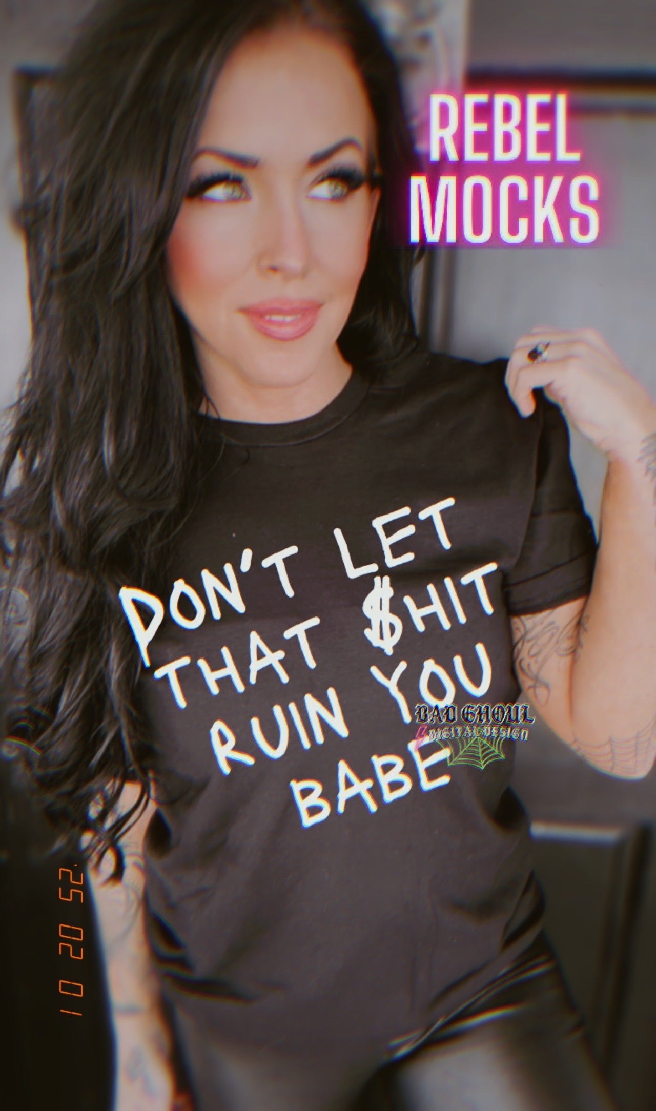 Dont Let That Shit Ruin You Babe PNG Download black and white