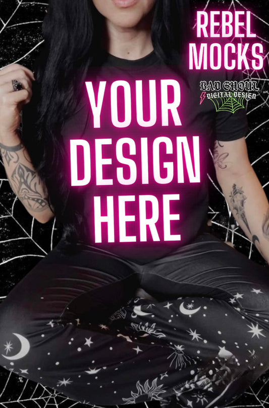 Black Tee IRL Model Mock Up TRENDING