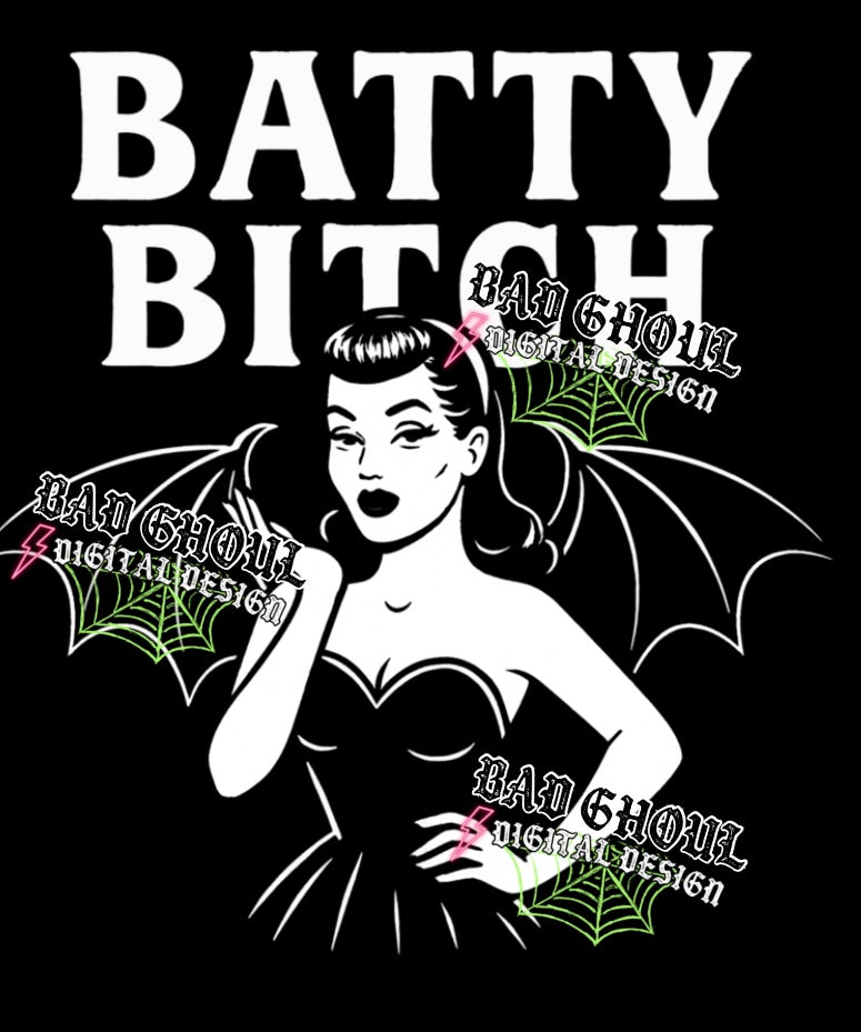 Batty Bitch PNG DOWNLOAD Black Fab Only