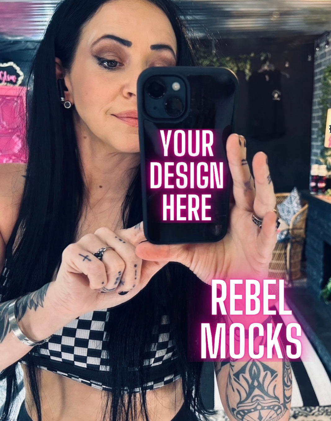 Black Phone Case Mock UP