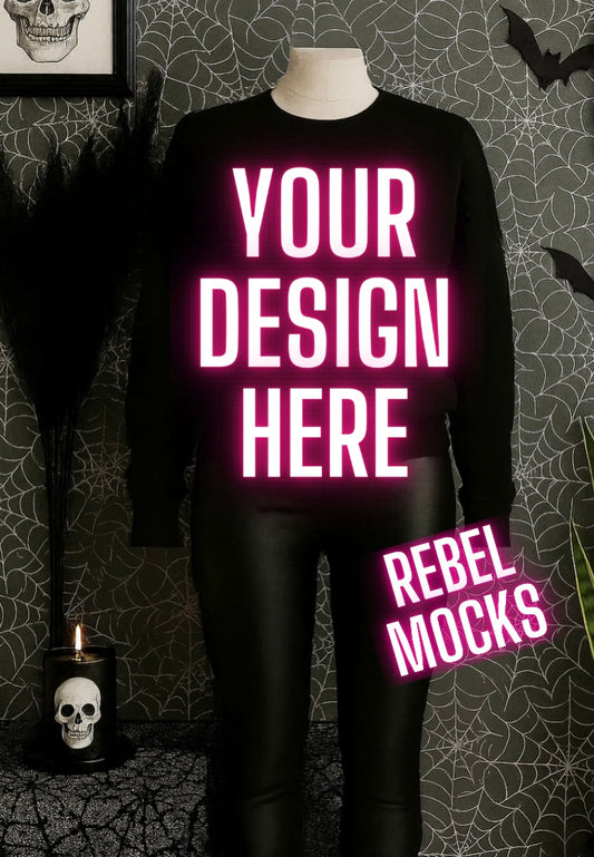 Black Sweatshirt Goth Edgy Alternative Mock  Up