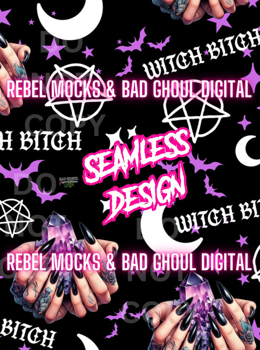 Witch Bitch Seamless PNG Download