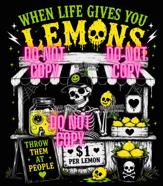 Lemons| PNG DOWNLOAD| Black Fabric