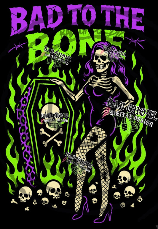 Bad To The Bone- Black Fab Only PNG DOWNLOAD