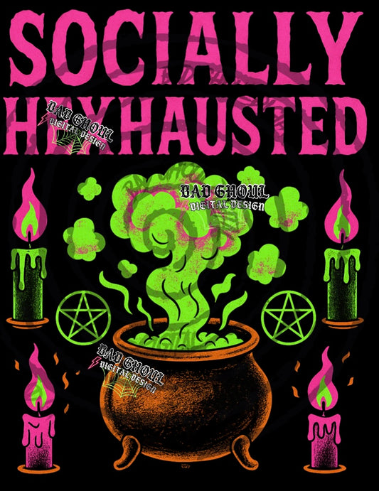 Socially Hexhausted PNG DOWNLOAD Black Fab Only