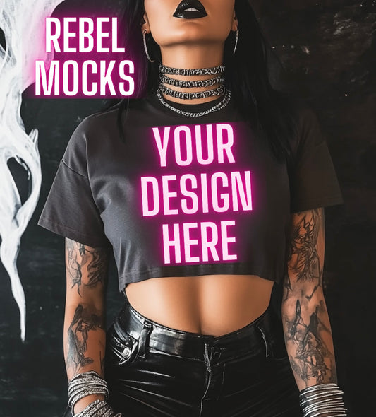 Crop Top Edgy Trendy Mock Up Model