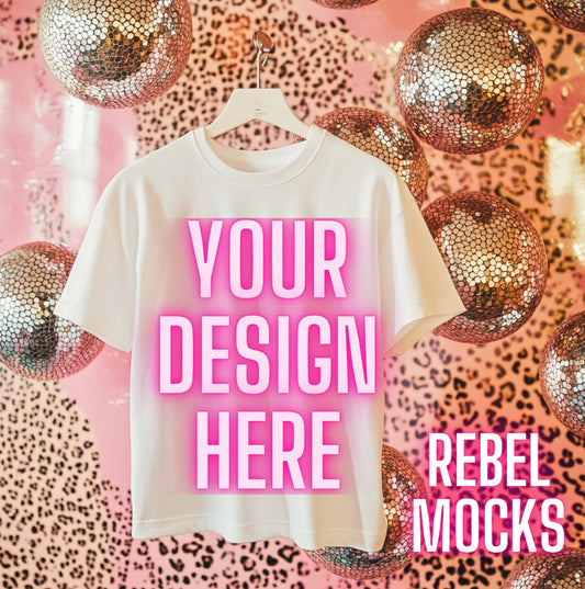 White Tee Trendy Flat Lay Mock Up