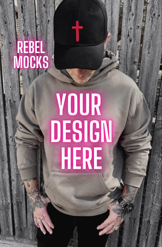 Mens Alt Style jerzee safari Hoodie Model Mock Up