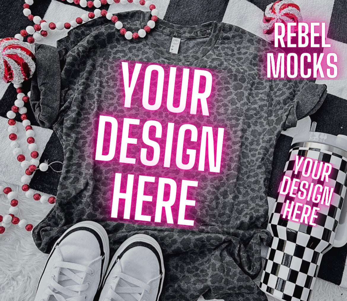 Black Leopard LAT Holiday Flat Lay Mock Up