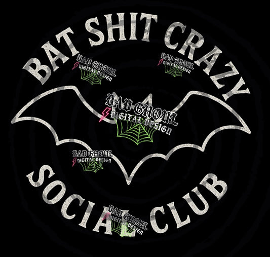 Bat Shit Social Club Black Fab PNG DOWNLOAD