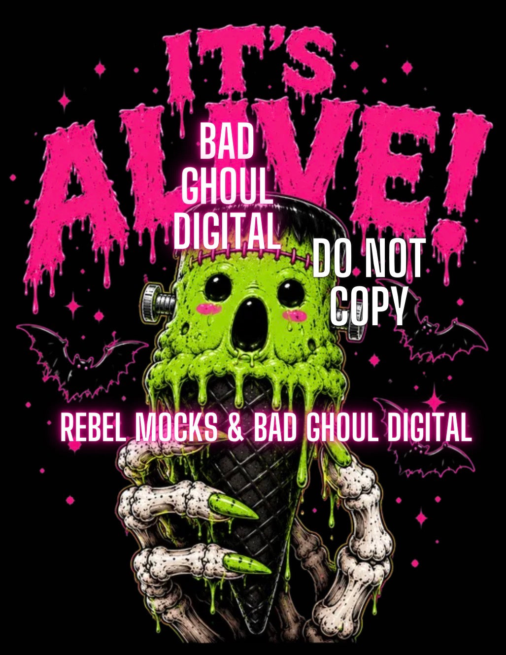 It’s Alive| PNG DOWNLOAD | Black Fabric Only
