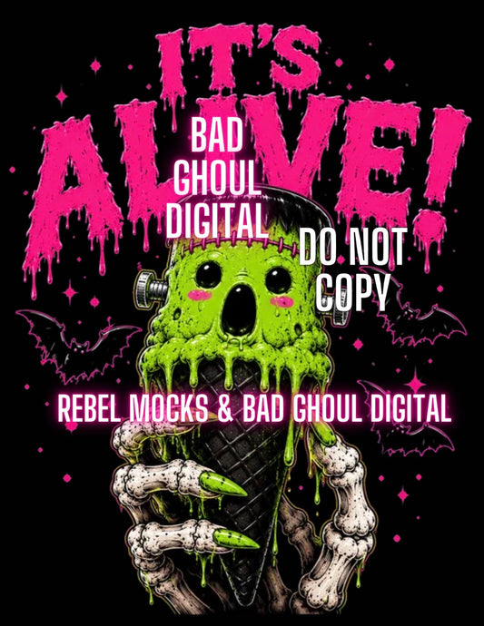 It’s Alive| PNG DOWNLOAD | Black Fabric Only
