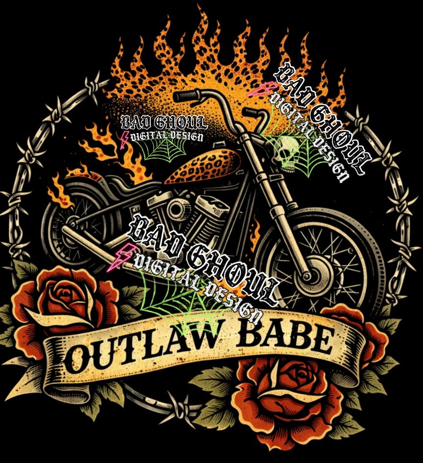 Outlaw Babe| Black Fabric | PNG DOWNLOAD